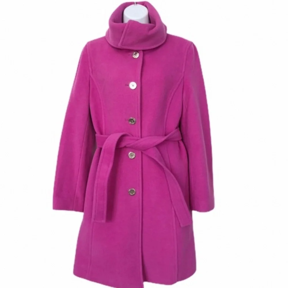 Coach Angora Wool Peacoat Fuschia Pink Size XS-Women